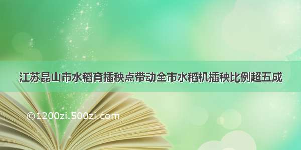 江苏昆山市水稻育插秧点带动全市水稻机插秧比例超五成