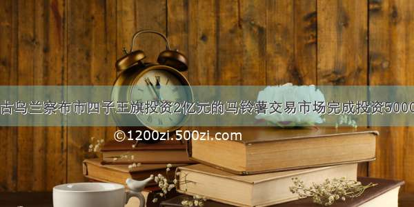 内蒙古乌兰察布市四子王旗投资2亿元的马铃薯交易市场完成投资5000万元