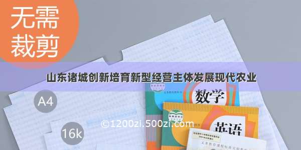 山东诸城创新培育新型经营主体发展现代农业