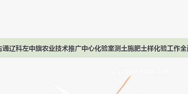 内蒙古通辽科左中旗农业技术推广中心化验室测土施肥土样化验工作全面铺开