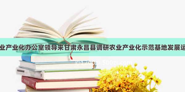 省市农业产业化办公室领导来甘肃永昌县调研农业产业化示范基地发展运行情况