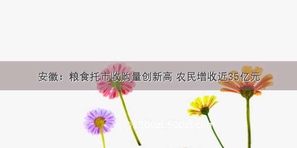 安徽：粮食托市收购量创新高 农民增收近35亿元