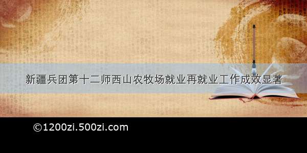 新疆兵团第十二师西山农牧场就业再就业工作成效显著