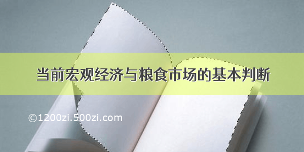 当前宏观经济与粮食市场的基本判断