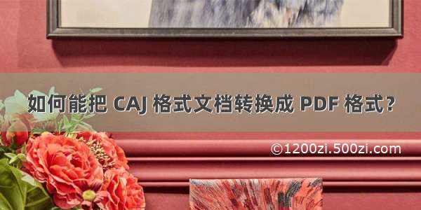 如何能把 CAJ 格式文档转换成 PDF 格式？