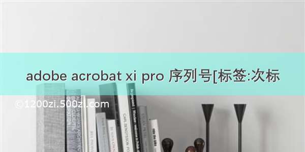 adobe acrobat xi pro 序列号[标签:次标