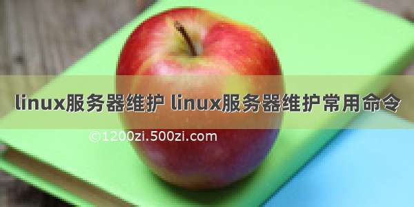 linux服务器维护 linux服务器维护常用命令