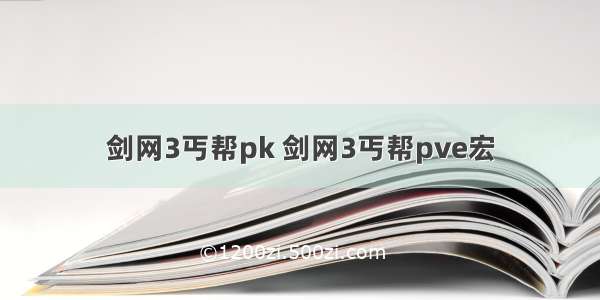 剑网3丐帮pk 剑网3丐帮pve宏