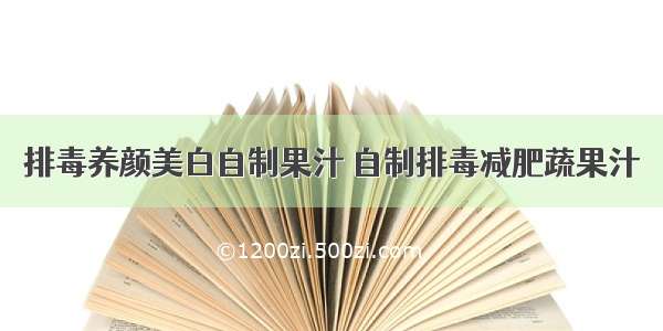 排毒养颜美白自制果汁 自制排毒减肥蔬果汁