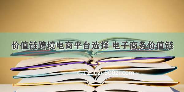 价值链跨境电商平台选择 电子商务价值链