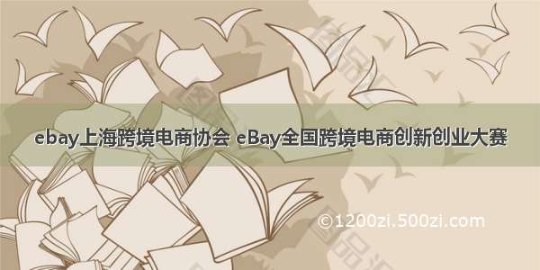 ebay上海跨境电商协会 eBay全国跨境电商创新创业大赛