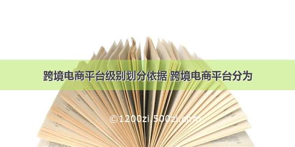 跨境电商平台级别划分依据 跨境电商平台分为