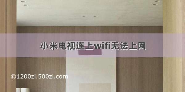 小米电视连上wifi无法上网