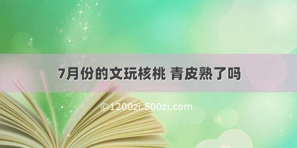 7月份的文玩核桃 青皮熟了吗