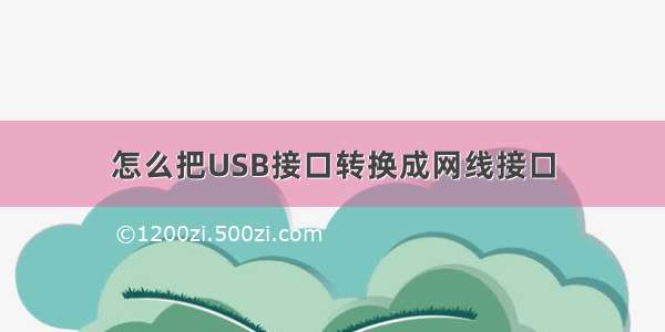 怎么把USB接口转换成网线接口