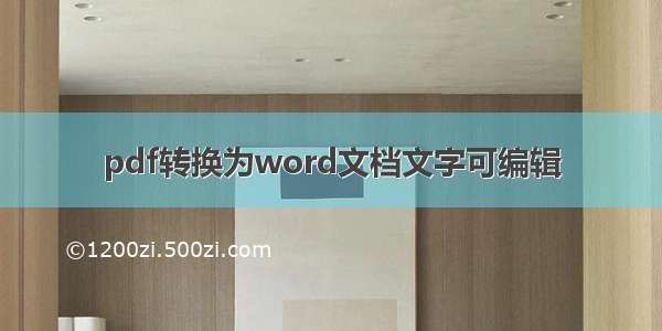 pdf转换为word文档文字可编辑