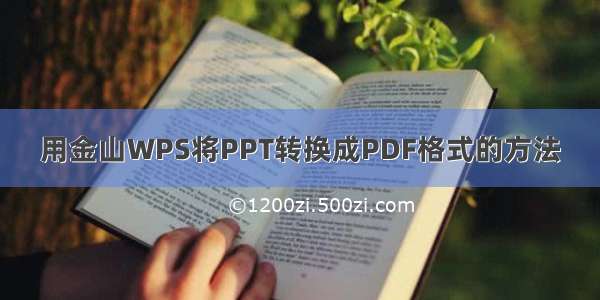 用金山WPS将PPT转换成PDF格式的方法