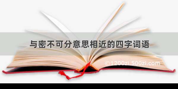 与密不可分意思相近的四字词语