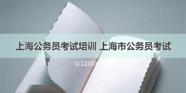 上海公务员考试培训 上海市公务员考试