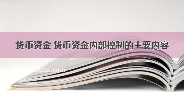 货币资金 货币资金内部控制的主要内容