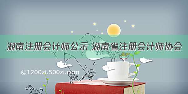 湖南注册会计师公示 湖南省注册会计师协会