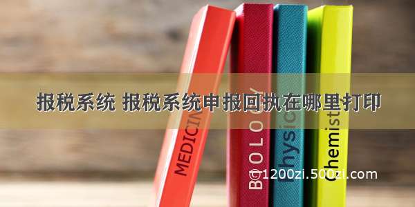 报税系统 报税系统申报回执在哪里打印