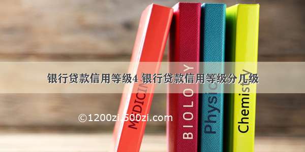 银行贷款信用等级4 银行贷款信用等级分几级