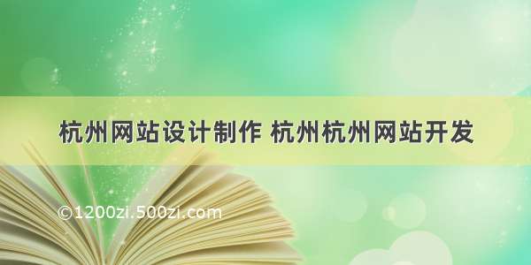 杭州网站设计制作 杭州杭州网站开发