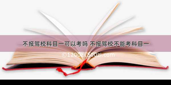 不报驾校科目一可以考吗 不报驾校不能考科目一