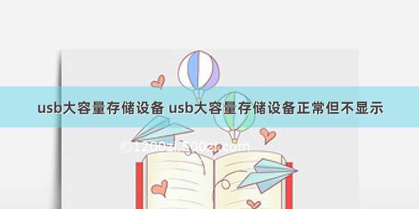 usb大容量存储设备 usb大容量存储设备正常但不显示