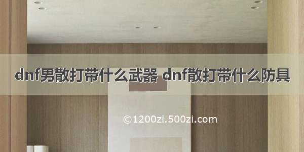 dnf男散打带什么武器 dnf散打带什么防具