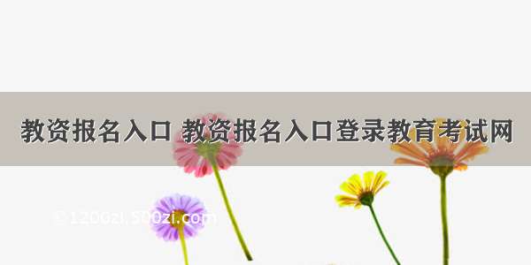 教资报名入口 教资报名入口登录教育考试网