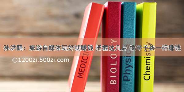 孙洪鹤：旅游自媒体玩好就赚钱 把握这几点 像李子柒一样赚钱