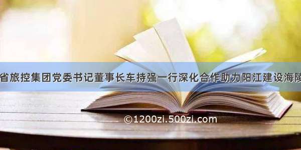 林道平会见省旅控集团党委书记董事长车持强一行深化合作助力阳江建设海陵国际旅游岛