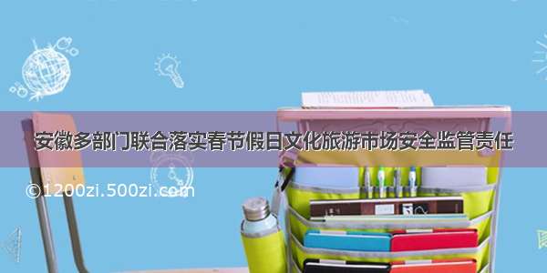 安徽多部门联合落实春节假日文化旅游市场安全监管责任