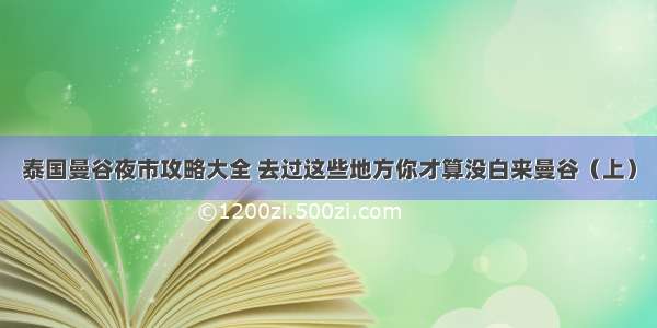 泰国曼谷夜市攻略大全 去过这些地方你才算没白来曼谷（上）