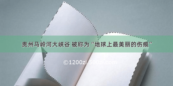 贵州马岭河大峡谷 被称为“地球上最美丽的伤痕”