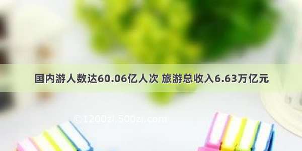 国内游人数达60.06亿人次 旅游总收入6.63万亿元