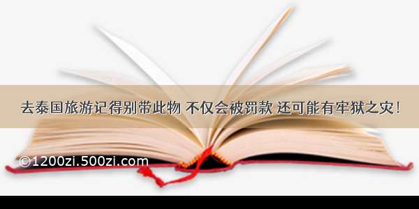 去泰国旅游记得别带此物 不仅会被罚款 还可能有牢狱之灾！