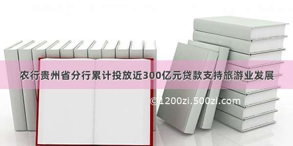 农行贵州省分行累计投放近300亿元贷款支持旅游业发展