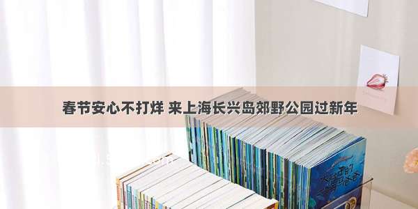 春节安心不打烊 来上海长兴岛郊野公园过新年