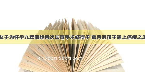 女子为怀孕九年间经两次试管手术终得子 数月后孩子患上癌症之王