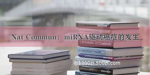 Nat Commun：miRNA驱动癌症的发生