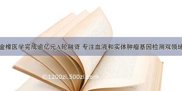 金橡医学完成逾亿元A轮融资 专注血液和实体肿瘤基因检测双领域