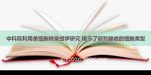 中科院利用单细胞转录组学研究 揭示了前列腺癌的细胞类型