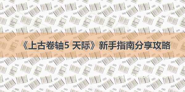 《上古卷轴5 天际》新手指南分享攻略