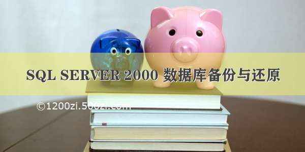 SQL SERVER 2000 数据库备份与还原