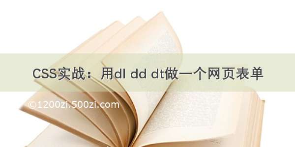 CSS实战：用dl dd dt做一个网页表单