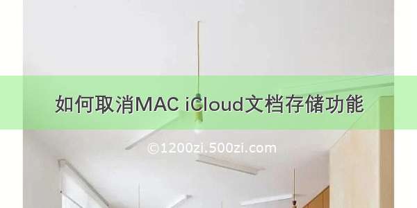 如何取消MAC iCloud文档存储功能