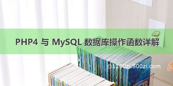 PHP4 与 MySQL 数据库操作函数详解